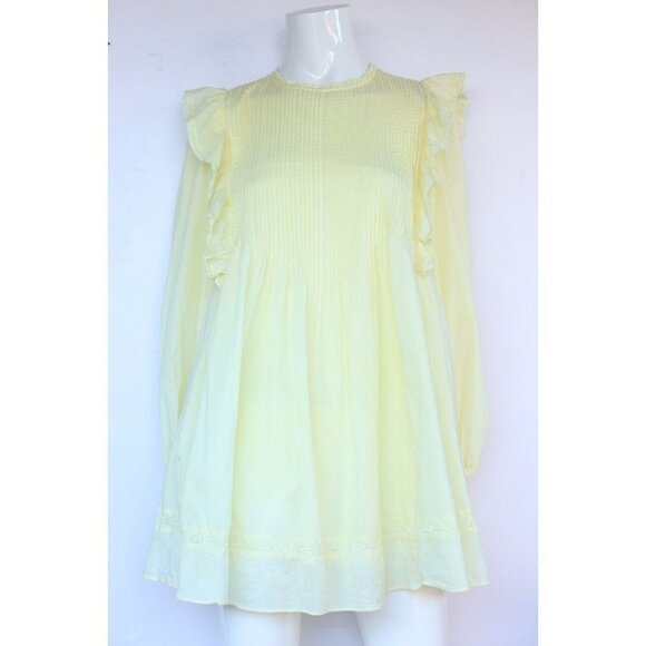 Wilfred Women's Size XXS Yellow Elia Dress La Boheme Long Sleeve Cotton Prairie - Picture 9 of 9